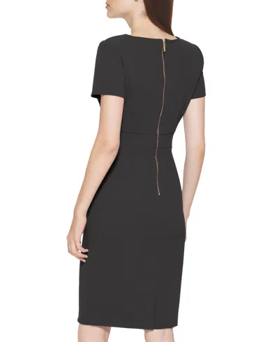 Calvin Klein Women's Short-sleeve Scuba Sheath Dress