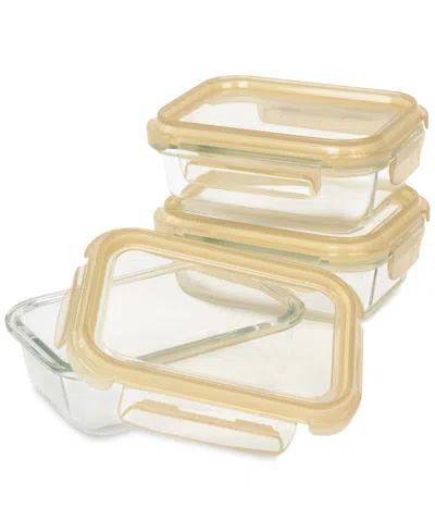 Sedona Kitchen 3-pack Rectangular Glass Food Storage Container Set