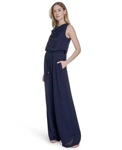 Vince Camuto Textured Knit Jumpsuit In Blue