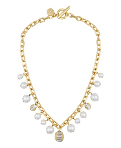 Vince Camuto Cultivated Pearl Chain Link Toggle Necklace