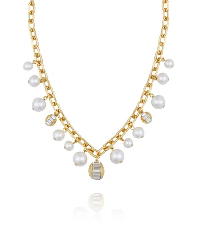 Vince Camuto Cultivated Pearl Chain Link Toggle Necklace