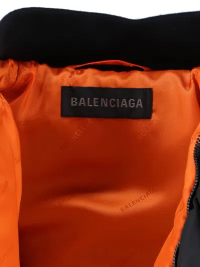 Balenciaga Black Bomber Draped Jacket With Elastic Rear Hem In Tech Fabric Woman In Black