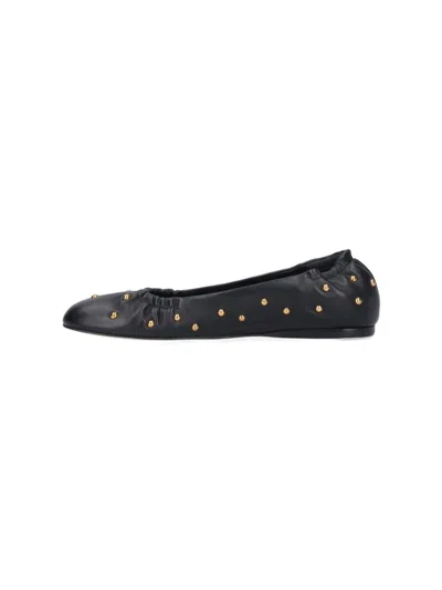 Chloé Elasticated Trim Round Toe Studded Design Ballerina Shoes