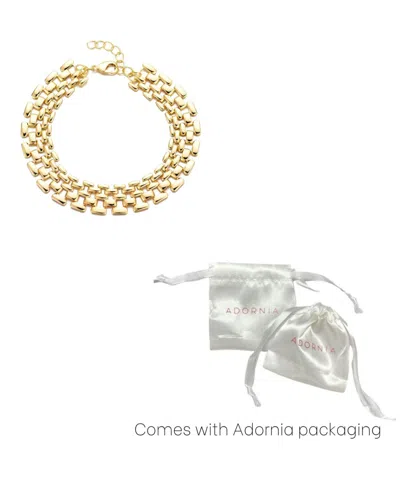 Adornia 14k Gold Plated Grid Chain Bracelet