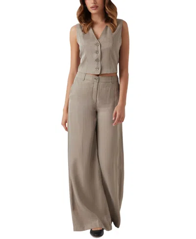 Guess Women's Celestine Fluid Button-front Vest In Green