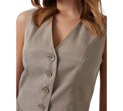 Guess Women's Celestine Fluid Button-front Vest In Green