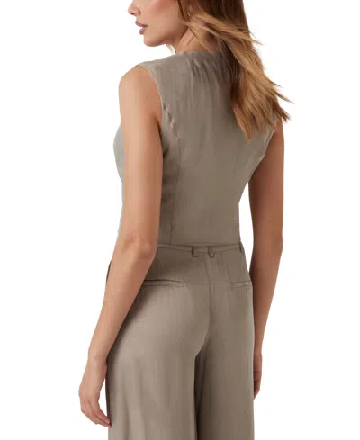 Guess Women's Celestine Fluid Button-front Vest In Green