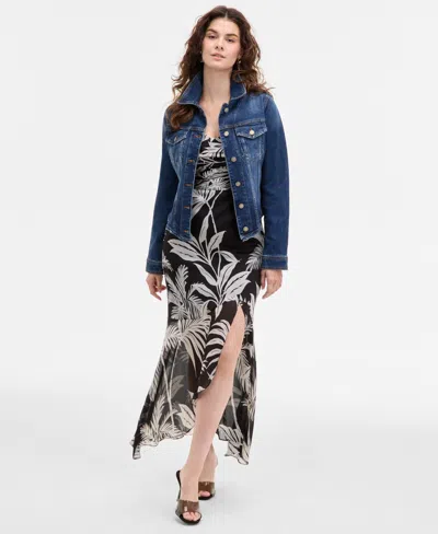 Guess Women's Annalise Denim Button-front Shacket In Blue