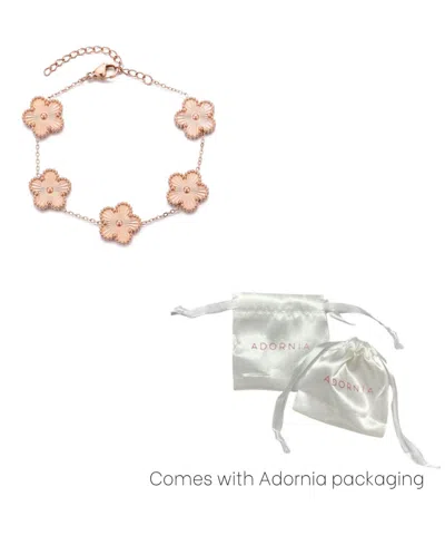 Adornia Tarnish Resistant 14k Rose Gold Plated 5-leaf Clover Station Bracelet