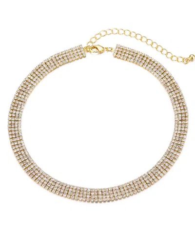 Adornia 14k Gold Plated Adjustable Crystal Choker Necklace
