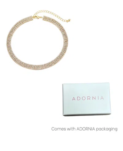 Adornia 14k Gold Plated Adjustable Crystal Choker Necklace