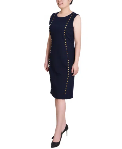 Ny Collection Women's Sleeveless Stud Front Dress
