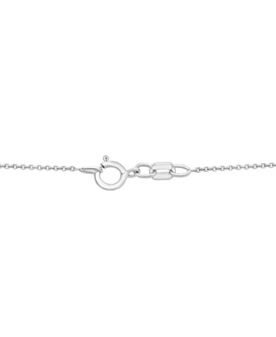 Macy's Cultured Freshwater Pearl (8mm) & Lab Grown White Sapphire (1 Ct. T.w.) 18" Pendant Necklace In Ster