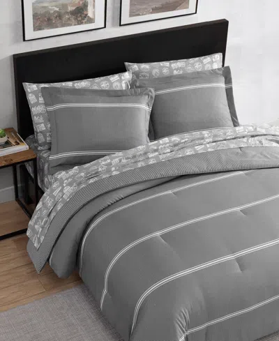 Eddie Bauer Chevron And Stripes Microfiber Reversible 5-pc. Comforter Set, Twin