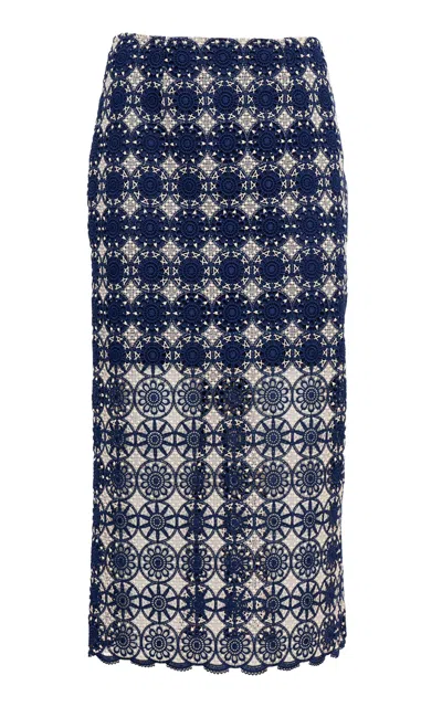 Loretta Caponi Daria Macrame Cotton Skirt