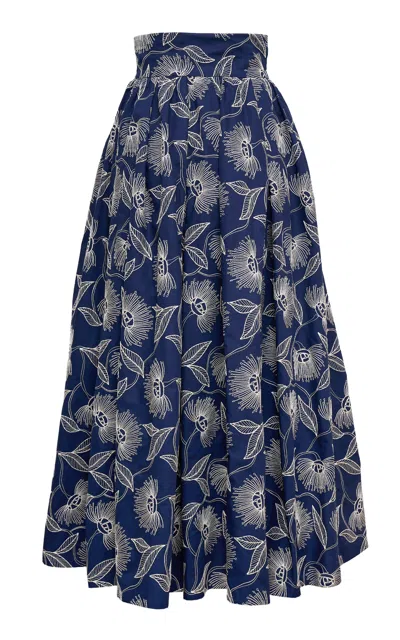 Loretta Caponi Vanessa Floral Cotton Skirt