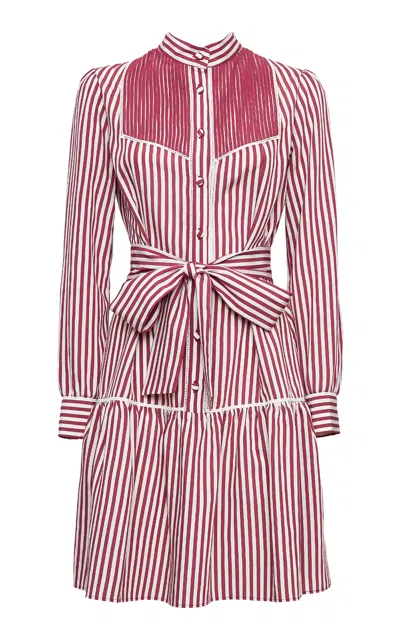 Loretta Caponi Rosalind Pinstripe Wrap Dress