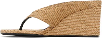 Alaïa Beige Cube Thong Mule Sandals