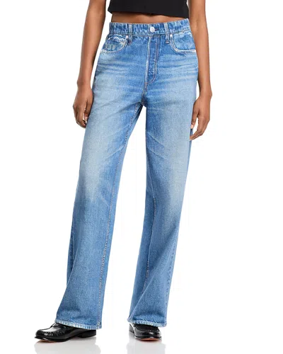 Rag & Bone Miramar High Rise Wide Leg Cotton Terry Sweatpant Jeans In Valentina