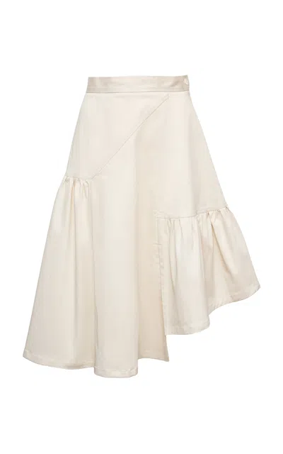 Loretta Caponi Freya Ruffled Cotton Skirt