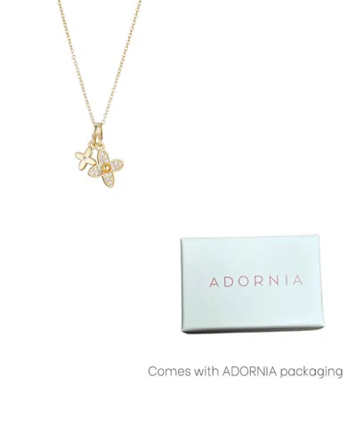Adornia Tarnish Resistant Cubic Zirconia Double Pointed Clover Necklace