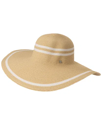 Ralph Lauren Women's Striped Straw Floppy Hat