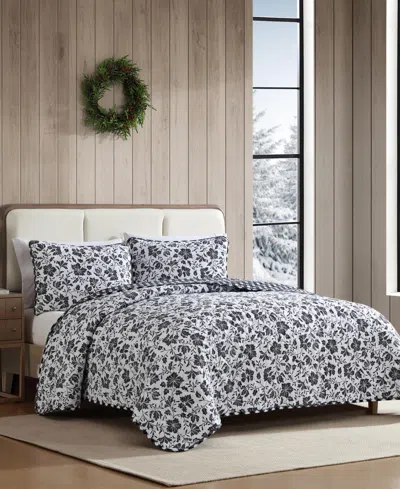 Eddie Bauer Woodblock Floral Flannel Cotton Reversible 2-pc. Quilt Set, Twin