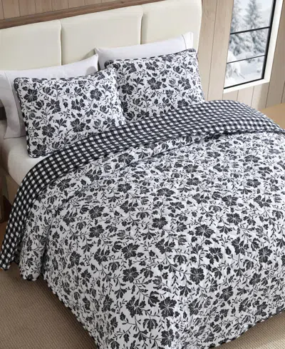 Eddie Bauer Woodblock Floral Flannel Cotton Reversible 2-pc. Quilt Set, Twin