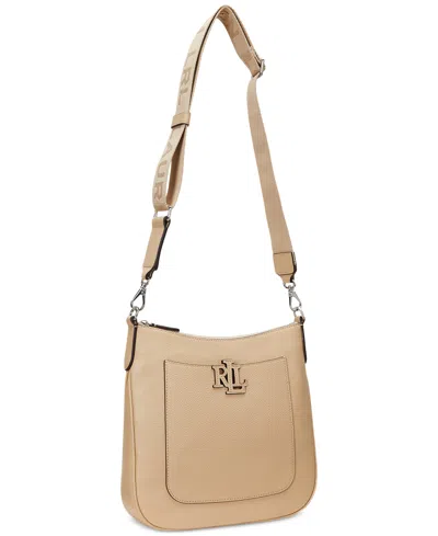 Ralph Lauren Cameryn Pebbled Leather Small Crossbody In Neutral