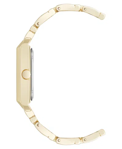 Nine West Women's Quartz Rectangular Gray And Gold-tone Metal Alloy Watch, 24mm