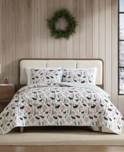 Eddie Bauer Mountain Moose Flannel Cotton Reversible Quilt Sets