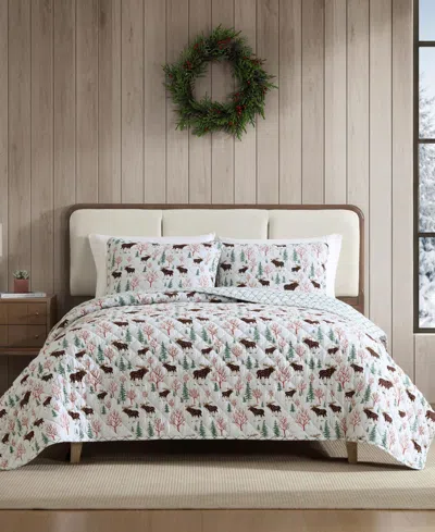 Eddie Bauer Mountain Moose Flannel Cotton Reversible 2-pc. Quilt Set, Twin