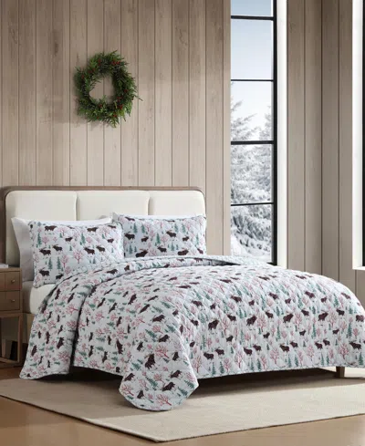 Eddie Bauer Mountain Moose Flannel Cotton Reversible 2-pc. Quilt Set, Twin