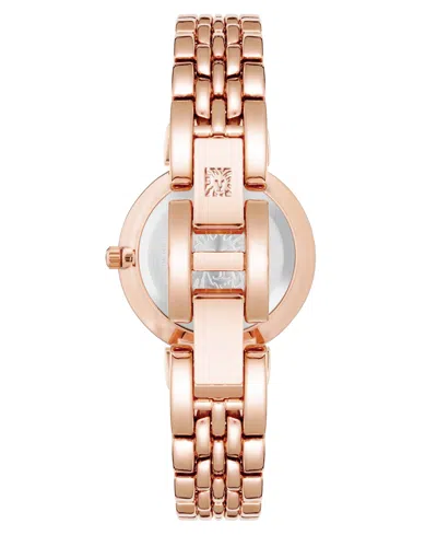Anne Klein Women's Quartz Floral Rose Gold-tone Metal Alloy Watch, 30mm