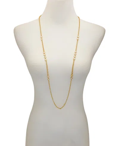 Vince Camuto Gold Tone Long Station Necklace In Gold