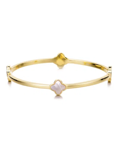 Adornia Mother Of Pearl Clover Station Bangle