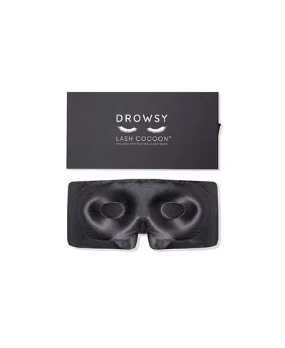 Drowsy Silk Eyelash Protecting Sleep Mask In Black