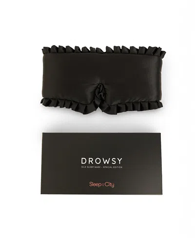 Drowsy Sleep In The City Silk Sleep Mask In Black