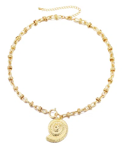 Adornia Gold Chunky Shell Pendant Necklace