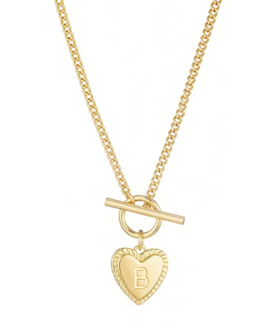 Adornia Gold Heart Initial Toggle Necklace