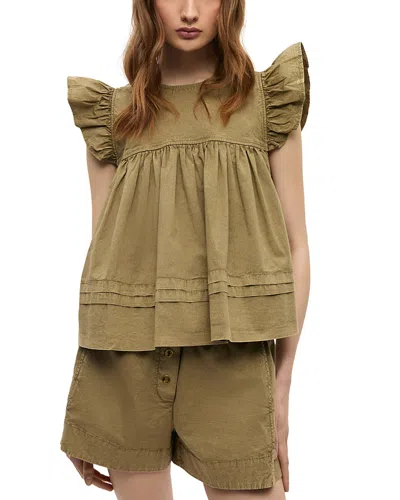 Ganni Ruffled Flared Top