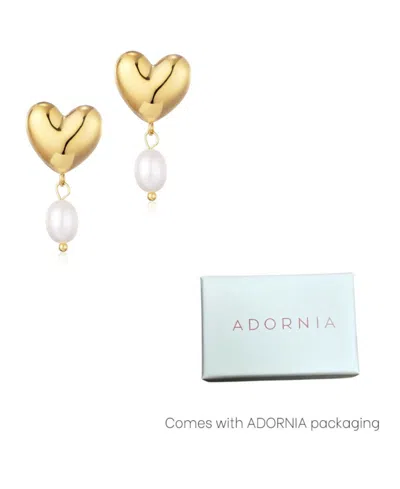 Adornia Gold Freshwater Cultivated Pearl Heart Drop Earrings In Gold