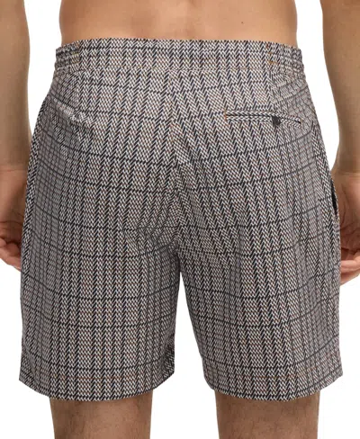 Hugo Boss Boss By  Men's Micro-print Swim Shorts In Multi