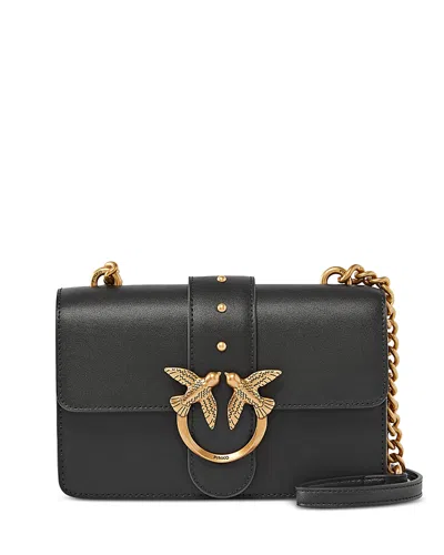 Pinko Leather Shoulder Bag With Signature Gold-tone Clasp