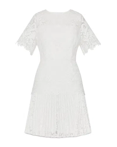 Milly Nikoletta Mixed Laces Pleated Combo Mini Dress