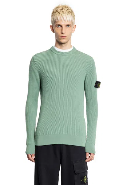 Stone Island Ribbed Virgin-wool Jumper In Blue