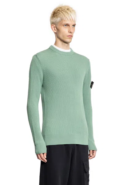 Stone Island Ribbed Virgin-wool Jumper In Blue