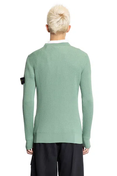 Stone Island Ribbed Virgin-wool Jumper In Blue