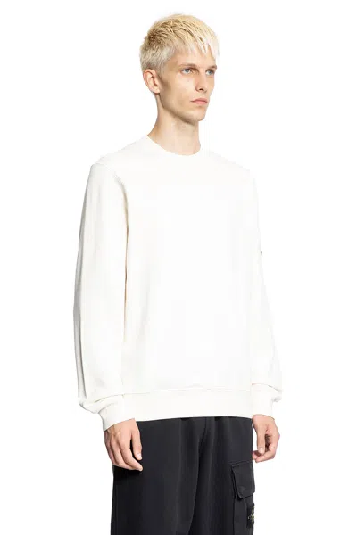 Stone Island Turtleneck Ribbed Wool Sweater In Neutral
