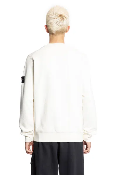 Stone Island Turtleneck Ribbed Wool Sweater In Neutral